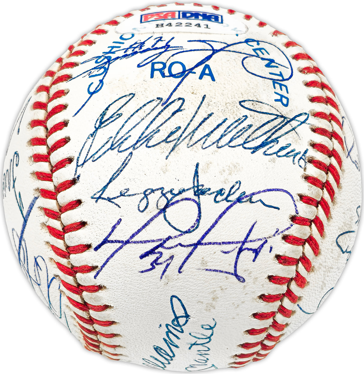 500 Home Run Club Autographed Official AL Baseball Auto Grade Mint 9 Signed By 25 Members Including Mickey Mantle, Ted Williams & Hank Aaron (Only Missing 3) Beckett BAS #AB93818