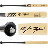 Wyatt Langford Autographed Blonde Marucci Player Model Baseball Bat Texas Rangers Fanatics and MLB Holo Stock #232811