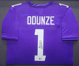 Washington Huskies Rome Odunze Autographed Framed Purple Jersey Beckett BAS Witness Stock #234602