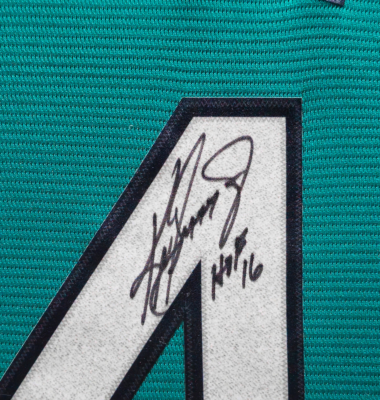 Seattle Mariners Ken Griffey Jr. Autographed Framed Teal Nike Jersey "HOF 16" Beckett BAS Witness Stock #236528