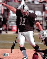 Raiders Sebastian Janikowski Signed 8x10 Vertical Photo w/ Black Sig BAS 3