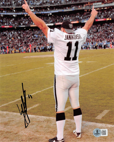 Raiders Sebastian Janikowski Authentic Signed 8x10 Vertical Photo BAS 4