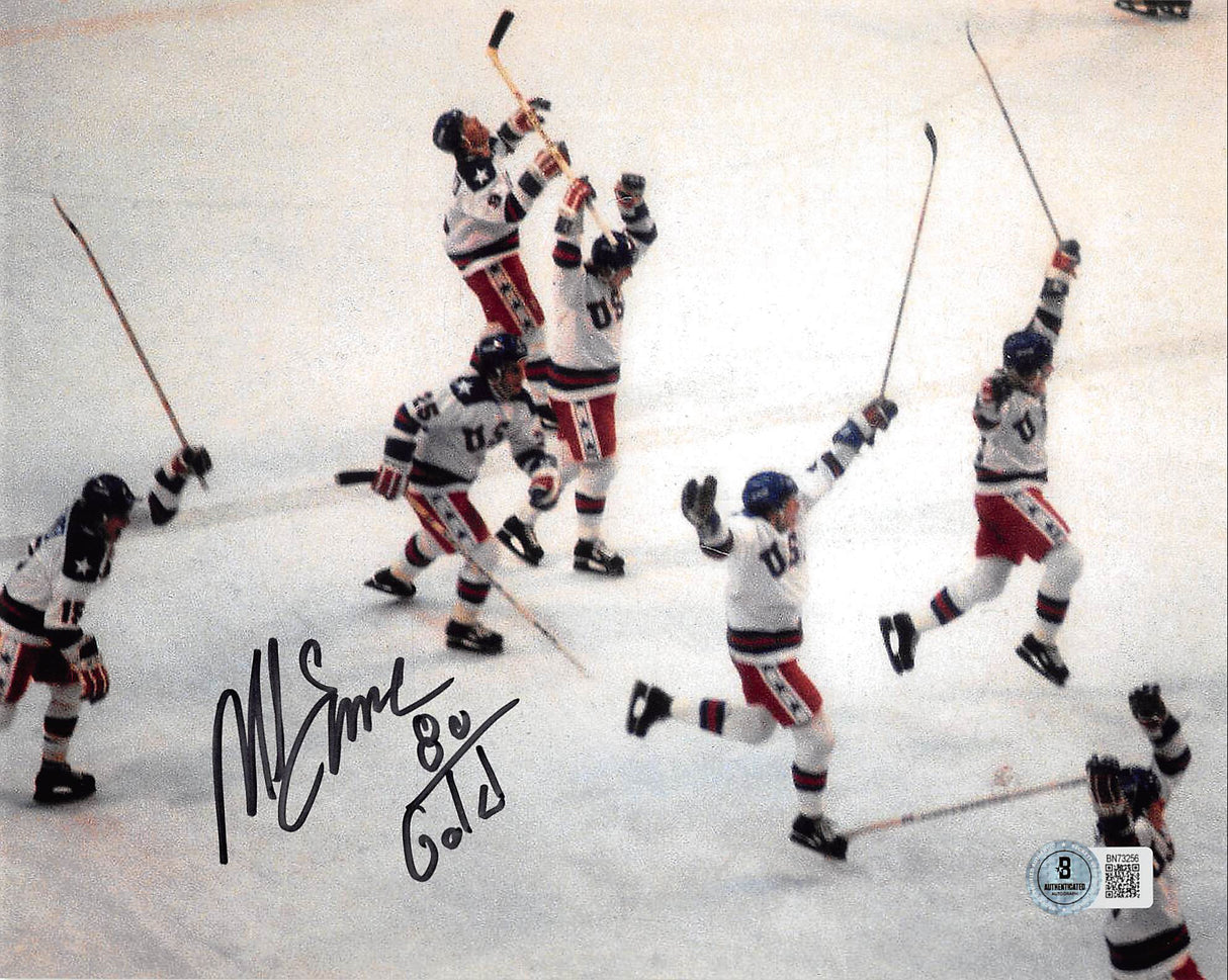 Mike Eruzione USA Hockey "80 Gold" Authentic Signed 8x10 Horizontal Photo BAS 1