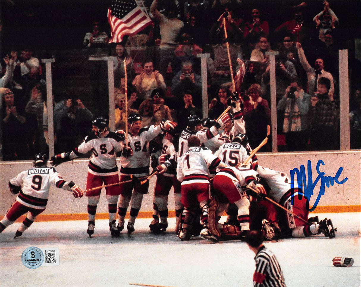 Mike Eruzione USA Hockey Authentic Signed 8x10 Horizontal Photo BAS 3