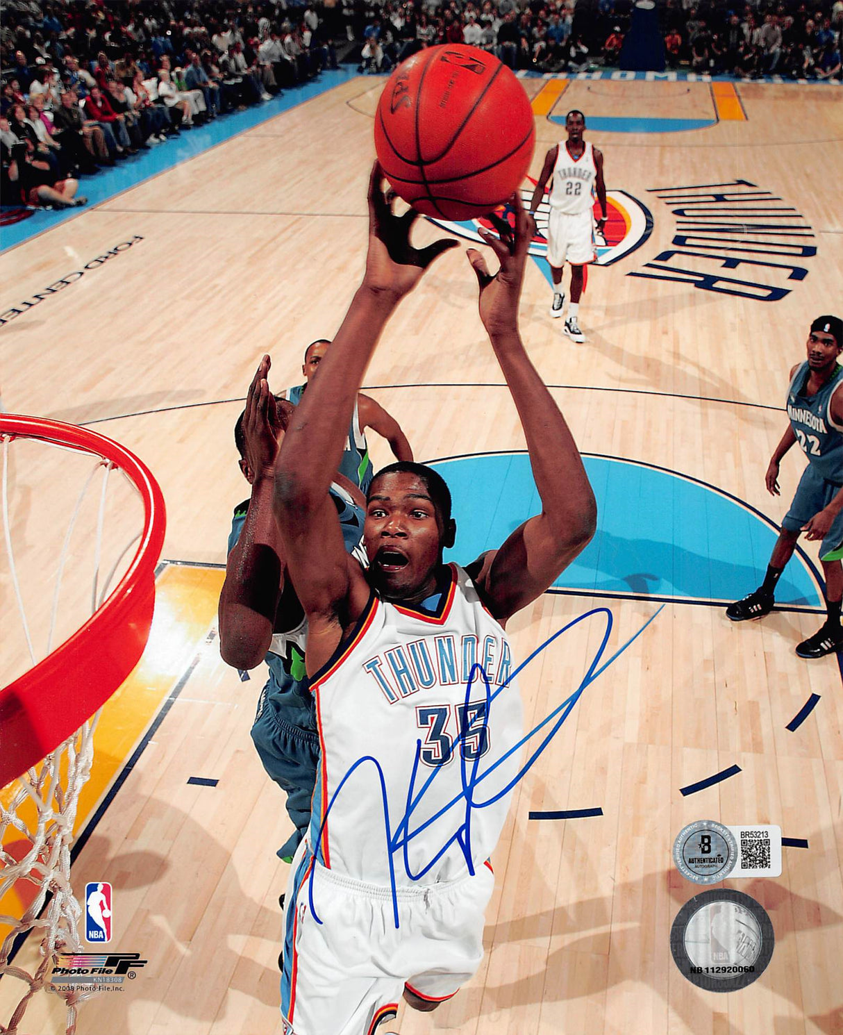 Thunder Kevin Durant Authentic Signed 8x10 Photo Autographed BAS #BR53213