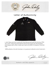 John Daly Signed Match Worn Black Long sleeved Loudmouth Polo Shirt BAS #BK84779