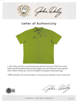 John Daly Authentic Signed Match Worn Green Loudmouth Polo Shirt BAS #BK84766