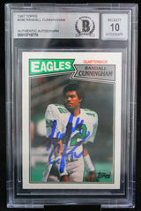 1987 Topps #296 Randall Cunningham Philadelphia Eagles BAS Autograph 10