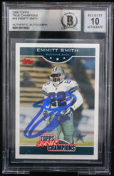 2006 Topps True Champion #16 Emmitt Smith Dallas Cowboys BAS Autograph 10