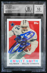 2008 Topps Turn Back The Clock #34 Emmitt Smith Auto Cowboys BAS Autograph 10