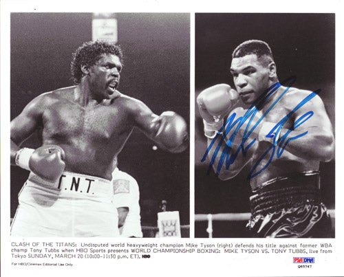 Mike Tyson Autographed 8x10 Photo Vintage PSA/DNA #Q65747