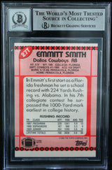 1990 Topps Traded #27T Emmitt Smith Auto Dallas Cowboys BAS Autograph 10