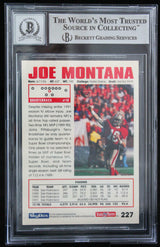 1992 Skybox Impact #227 Joe Montana Auto San Francisco 49ers BAS Autograph 10