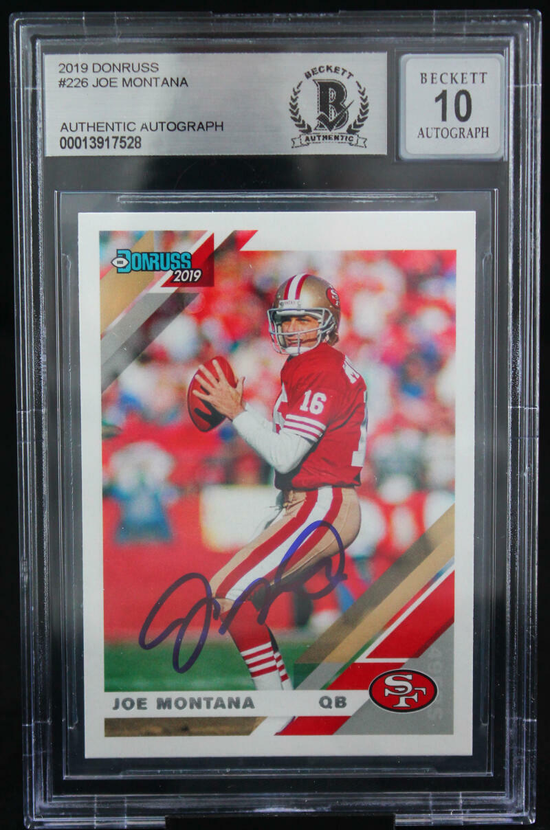 2019 Donruss #226 Joe Montana Auto San Francisco 49ers BAS Autograph 10