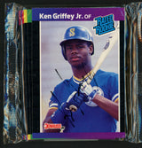 Ken Griffey Jr. Autographed 1989 Donruss Baseball Sealed Rack Pack Rookie Card Seattle Mariners Beckett BAS #A34785