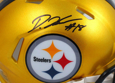 Diontae Johnson Signed Pittsburgh Steelers Flash Speed Mini Helmet-BeckettW Holo