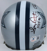 Roger Staubach/Tony Dorsett Autographed Dallas Cowboys Mini Helmet w/HOF-BAWHolo