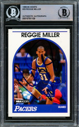 Reggie Miller Autographed 1989-90 Hoops Card #29 Indiana Pacers Beckett BAS #15781109