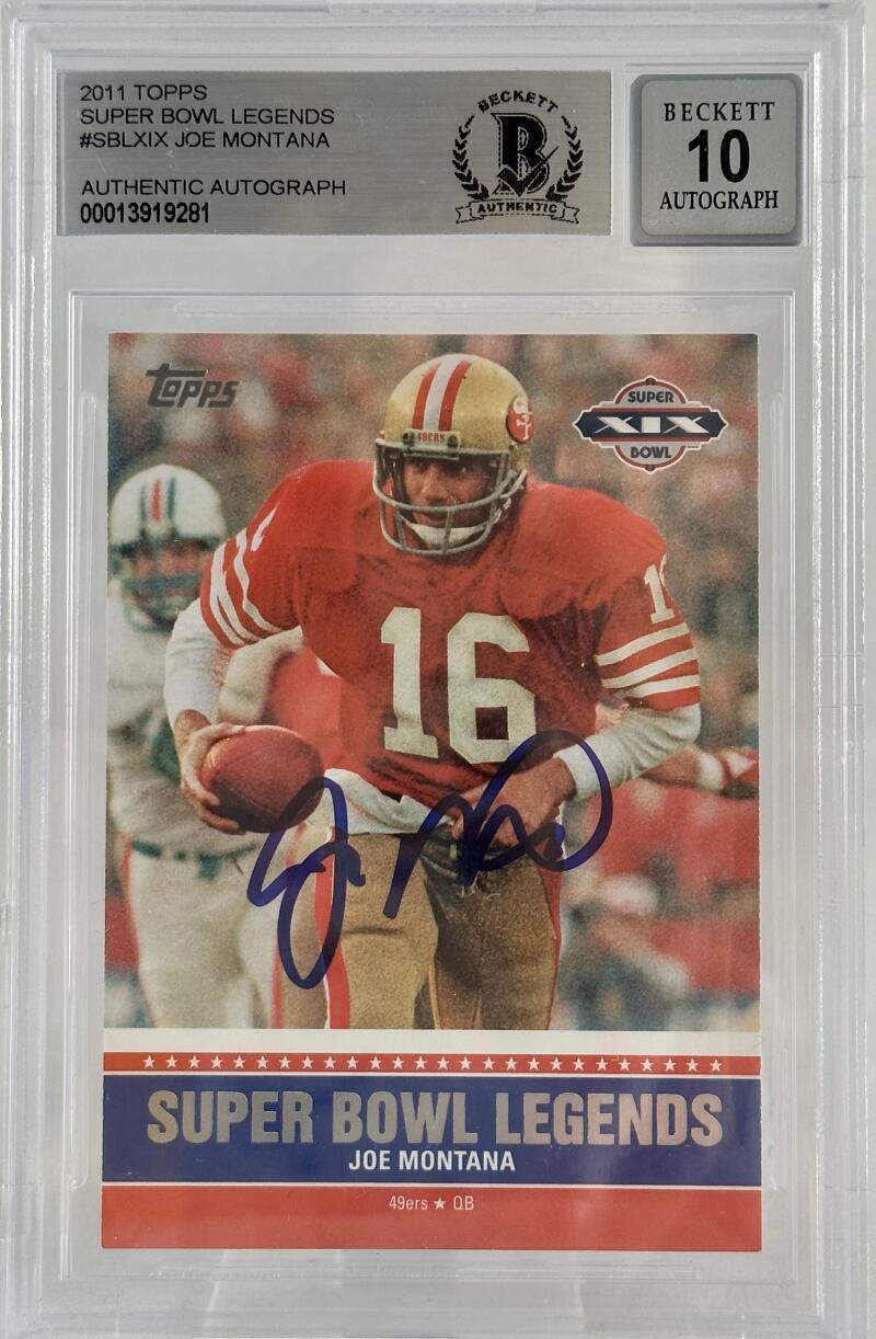 2011 Topps Super Bowl Legends #SBLXIX Joe Montana 49ers BAS Autograph 10