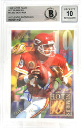 1994 Ultra Flair Hot Numbers #8 Joe Montana Auto Kansas Chiefs BAS Autograph 10