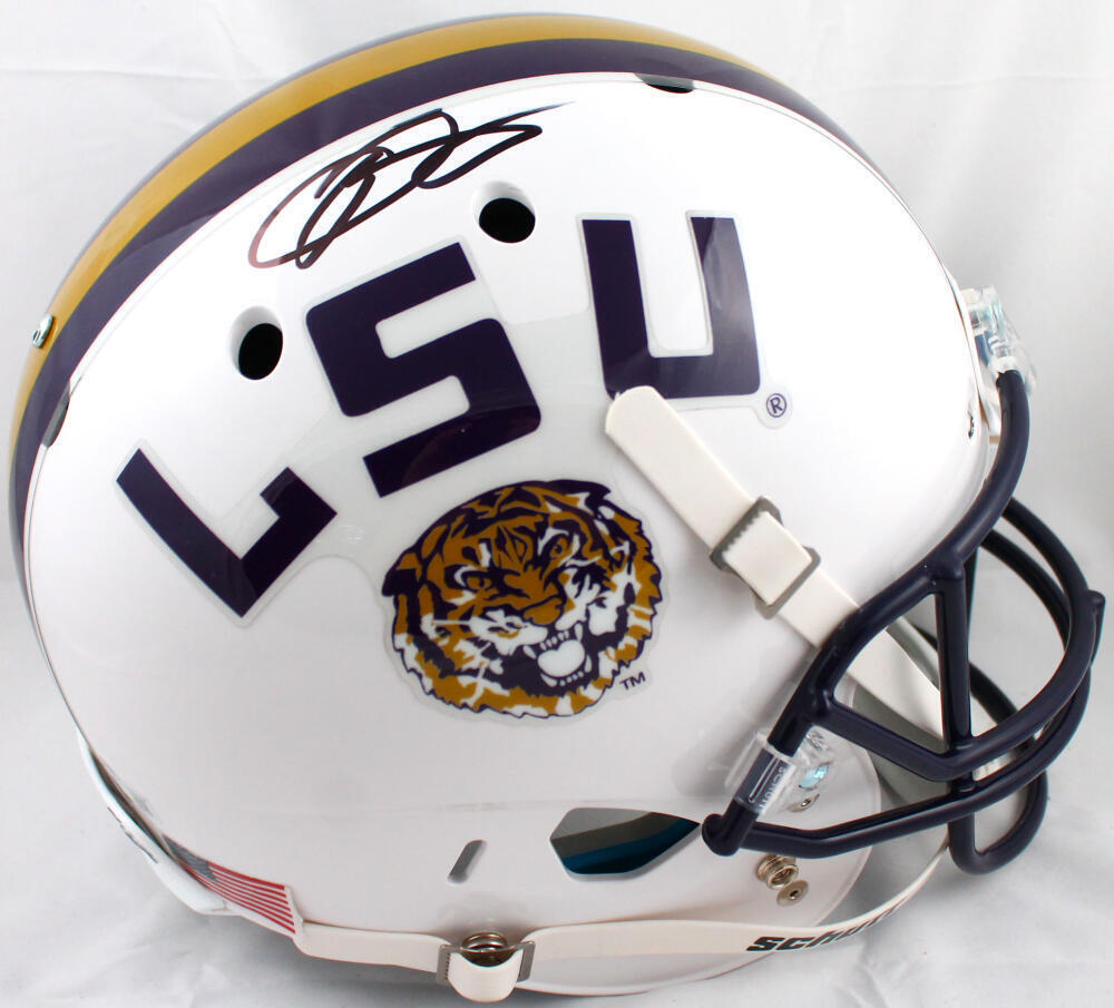 Odell Beckham Jr. Autographed LSU Tigers White F/S Schutt Helmet-Beckett W Holo