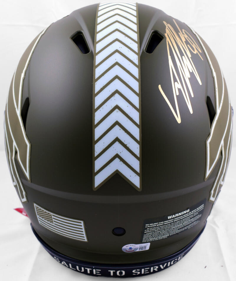 Von Miller Signed Bills F/S Salute to Service Speed Authentic Helmet-BAW Holo