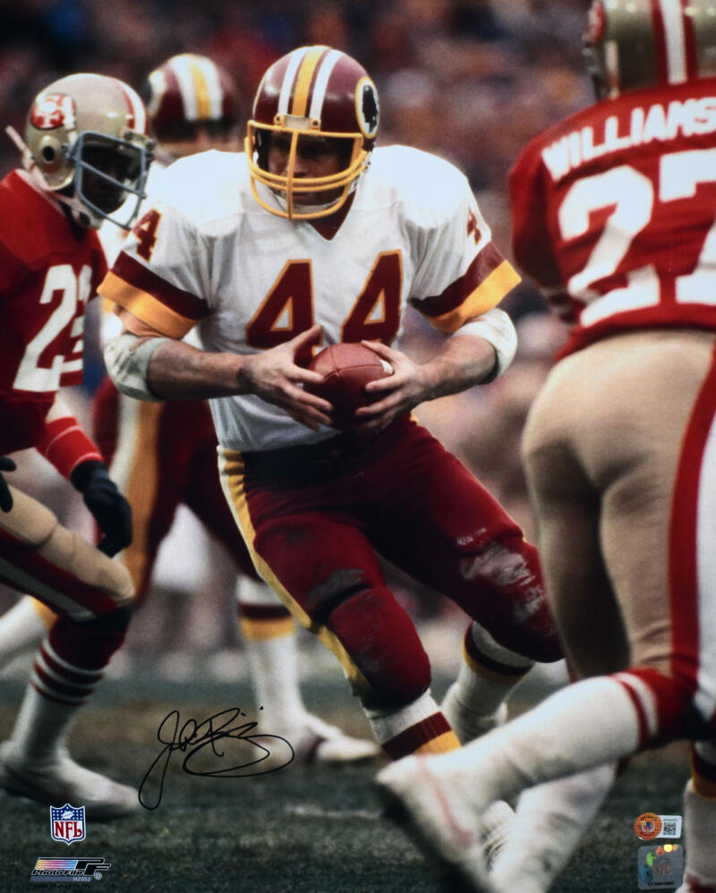 John Riggins Autographed WFT 16x20 Running Photo- Beckett W Hologram *Black