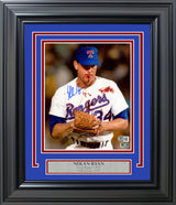 Nolan Ryan Autographed Framed 8x10 Photo Texas Rangers Bloody Beckett BAS QR Stock #233869