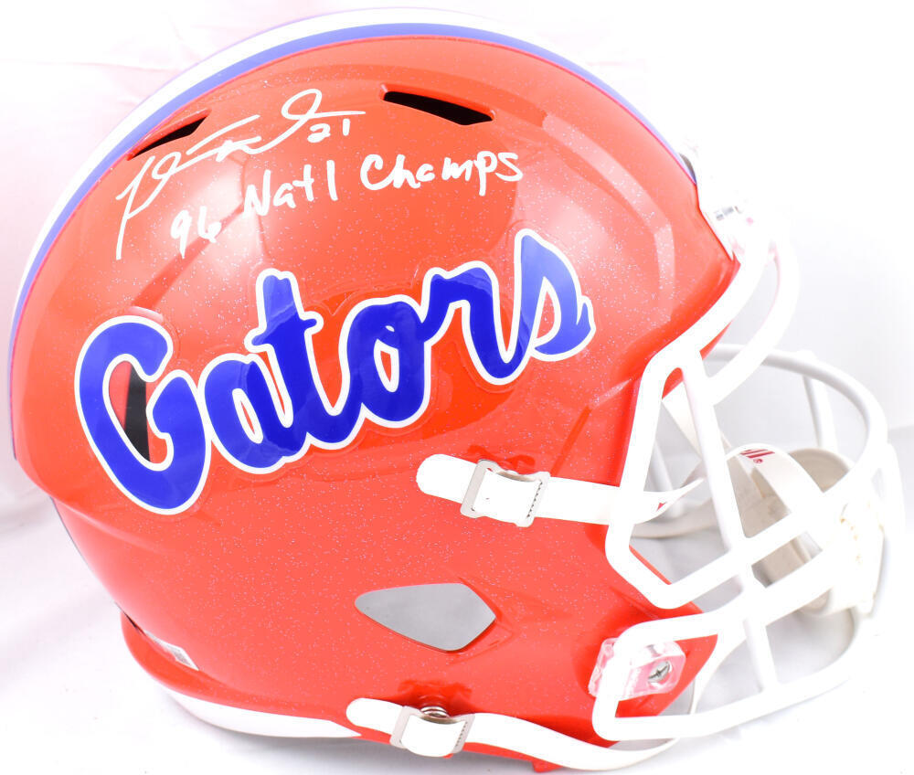 Fred Taylor Autographed Florida Gators Speed F/S Helmet w/Champs- Beckett W Holo