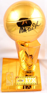 Magic Johnson Los Angeles Lakers Autographed 12'' Mini NBA Trophy-Beckett W Holo