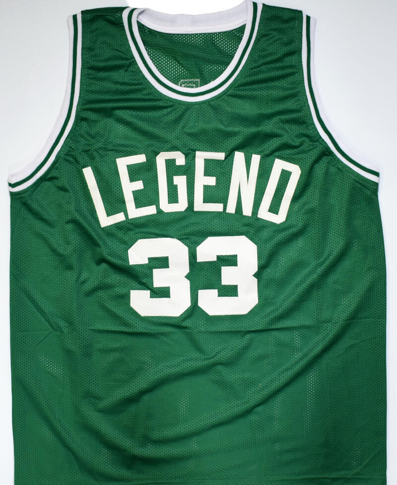 Larry Bird Autographed Green Pro Style Basketball Jersey-Beckett W Hologram