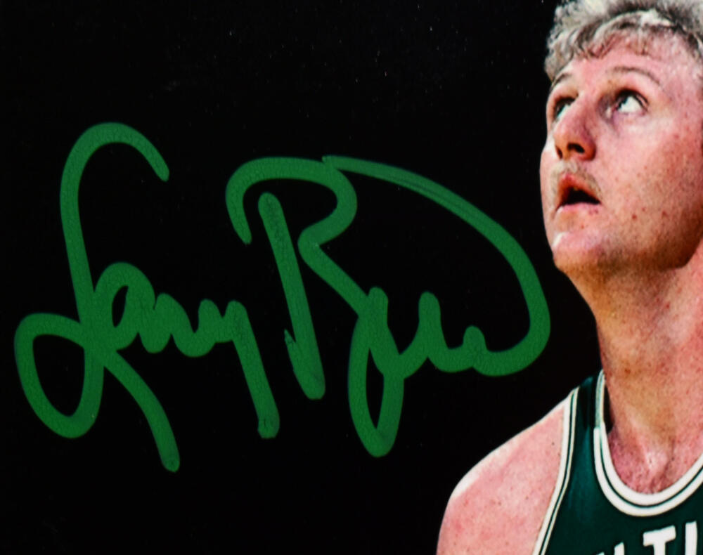 Larry Bird Magic Johnson Autographed 8x10 Spotlight Photo-Beckett W Hologram