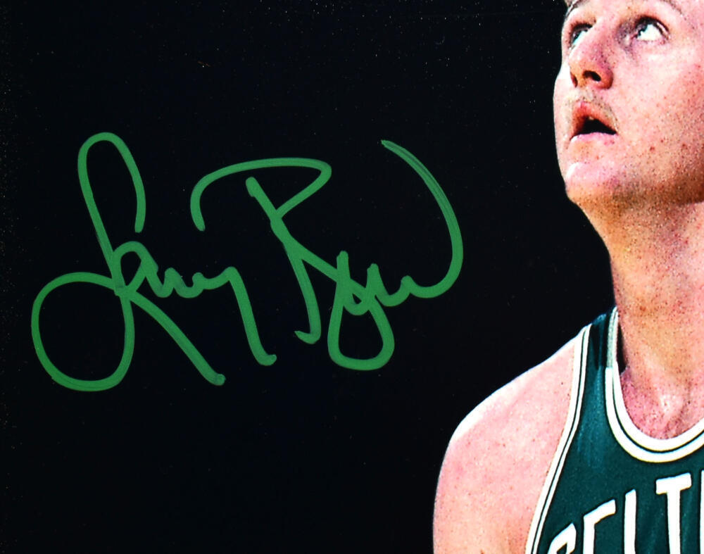 Larry Bird Magic Johnson Autographed 16x20 Spotlight Photo-Beckett W Hologram