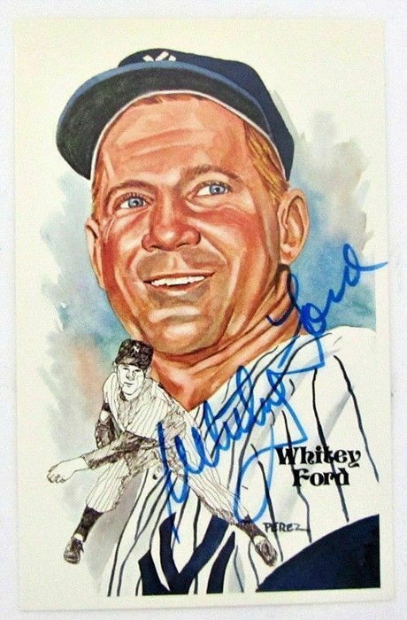 Whitey Ford New York Yankees Autographed 1981 Authentic Perez - Steele Postcard - Sports Integrity