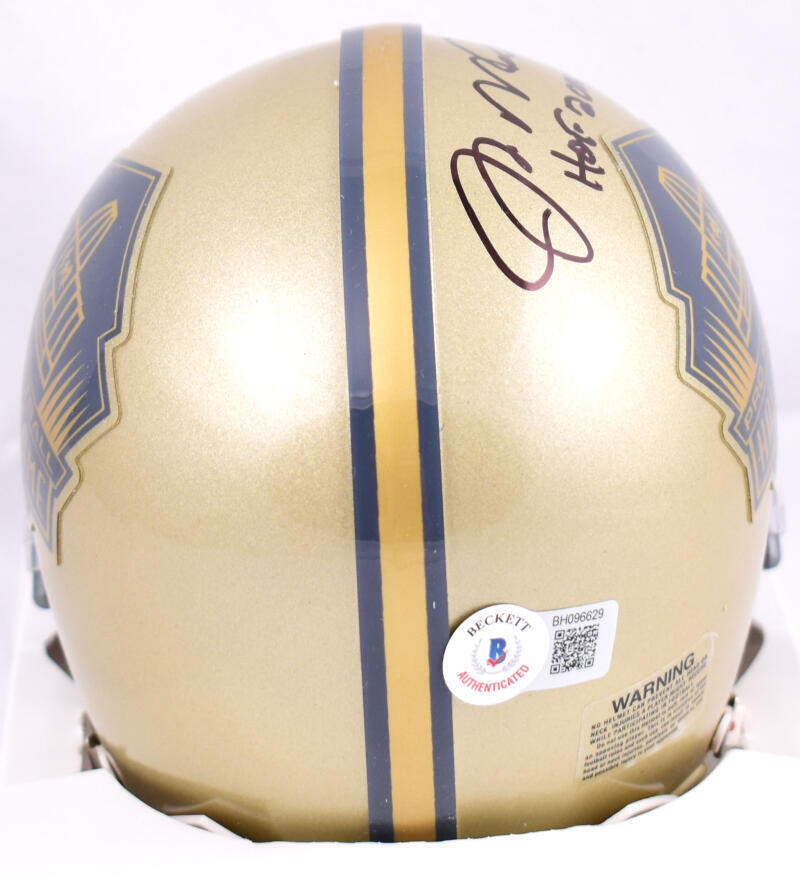 Joe Montana Autographed NFL Gold HOF Mini Helmet w/HOF- Beckett Hologram *Black