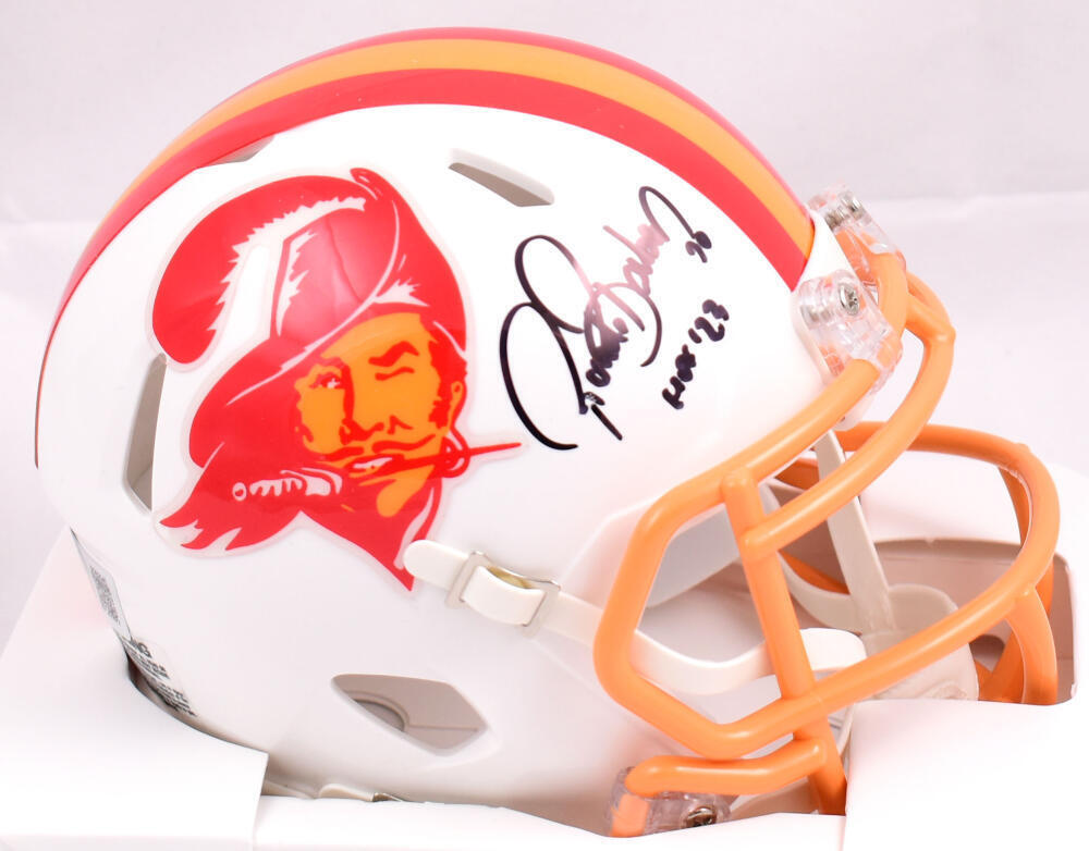 Ronde Barber Autographed Buccaneers 76-96 Speed Mini Helmet w/HOF-Beckett W Holo