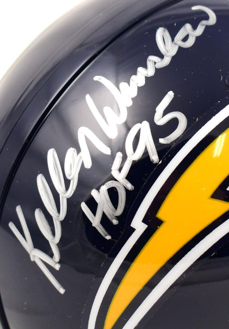 C. Joiner K. Winslow D. Fouts Autographed Chargers Mini Helmet w/ HOF-BA W Holo