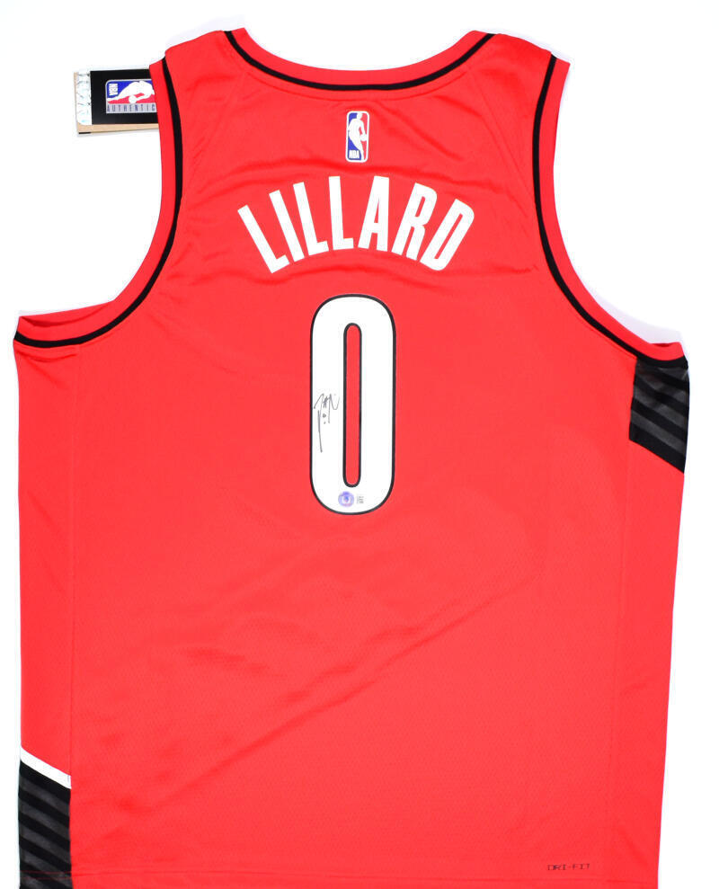 Damian Lillard Signed Trail Blazers Nike Swingman Red Statement Jersey-BA W Holo