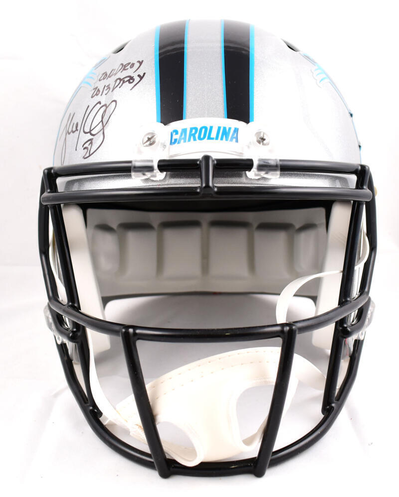 Luke Kuechly Signed Carolina Panthers F/S Speed Helmet w/2 insc.- Beckett W Holo