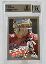 1991 Fleer All-Pros #19 Joe Montana Auto San Francisco 49ers BAS Autograph 10