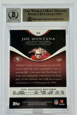 2009 Topps Triple Threads #94 Joe Montana Auto SF 49ers BAS Autograph 10