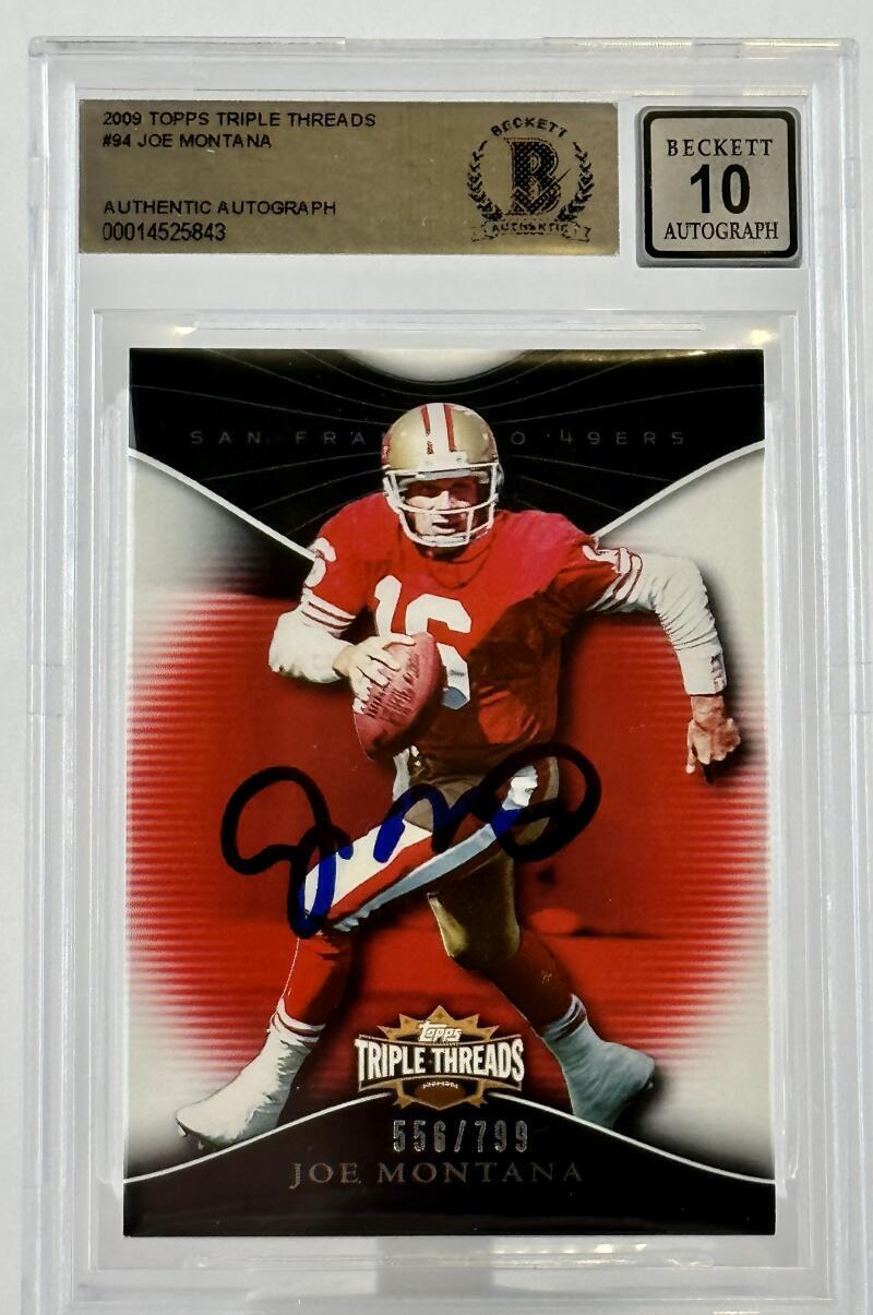 2009 Topps Triple Threads #94 Joe Montana Auto SF 49ers BAS Autograph 10