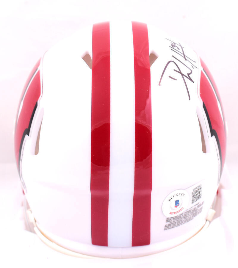 Derek Watt Autographed Wisconsin Badgers Speed Mini Helmet-Beckett W Holo *Black