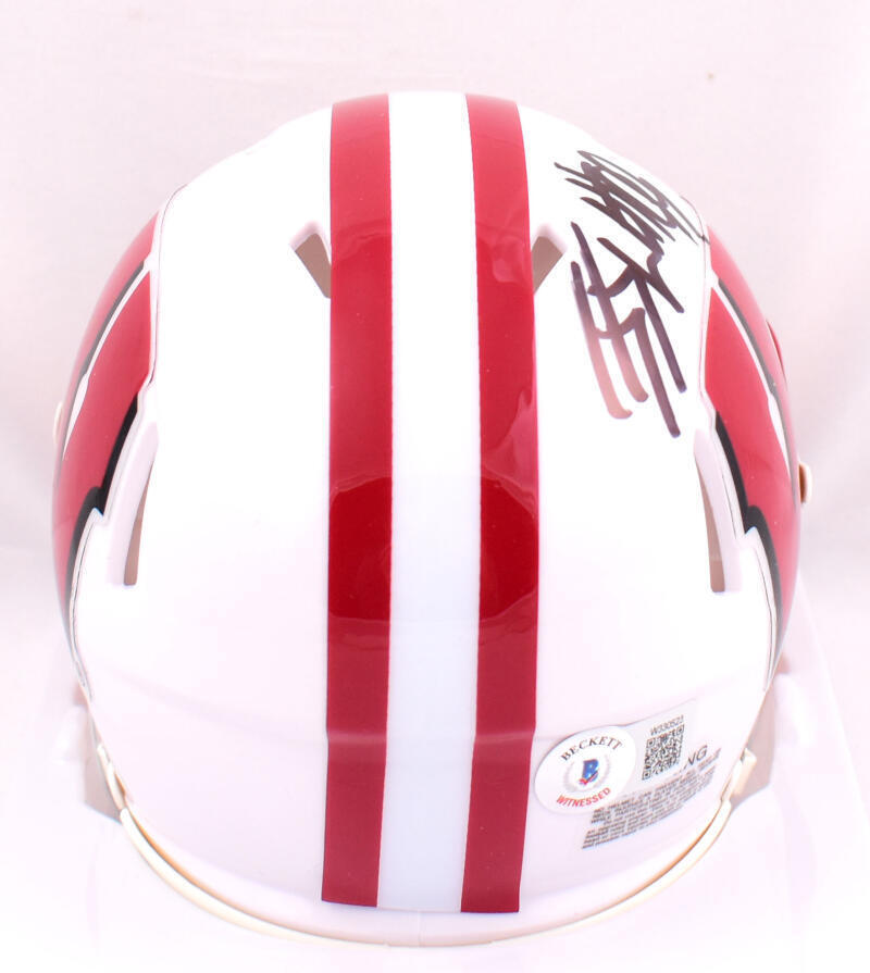 JJ Watt Autographed Wisconsin Badgers Speed Mini Helmet-Beckett W Hologram*Black