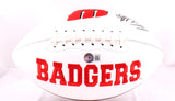 JJ Watt Autographed Wisconsin Badgers Logo Football- Beckett W Hologram *Black