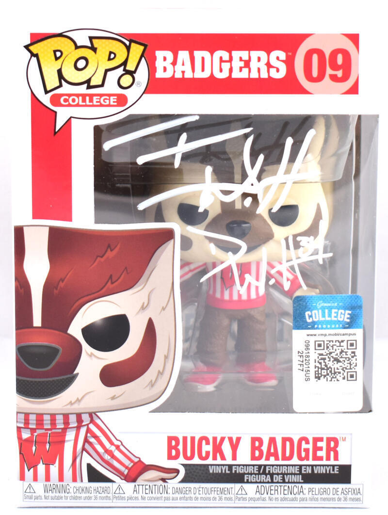 Derek TJ Watt Wisconsin Badgers Funko Pop Figurine- Beckett W Hologram *White