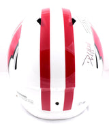 Derek TJ JJ Watt Autographed Wisconsin Badgers F/S Speed Helmet-Beckett W Holo