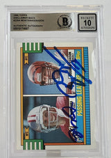 1990 Topps Disclaimer Back #229A Joe Montana Boomer Esiason Dual Auto BAS Auto10