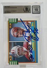 1990 Topps #229A Joe Montana Boomer Esiason Dual Signed BAS Autograph 10