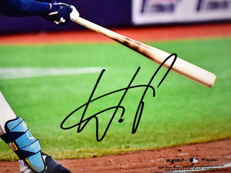 Wander Franco Autographed Tampa Bay Rays 16x20 Swing Photo- JSA *Black